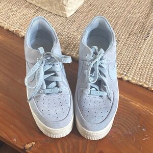 Nike Air Force Ones light blue AFO